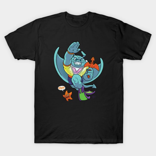 Ray Fillet the mutant Stingray hero. T-Shirt by JENNEX